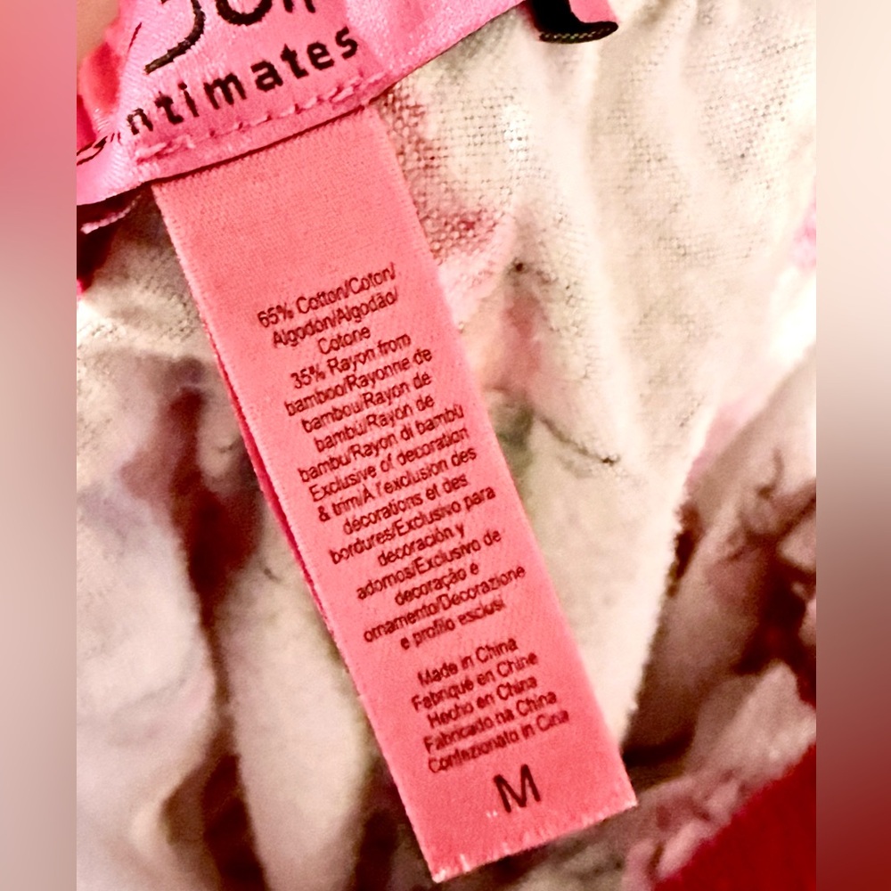 Betsey Johnson Intimates Rose Pink Flannel Pajama Pants - Picture 8 of 9